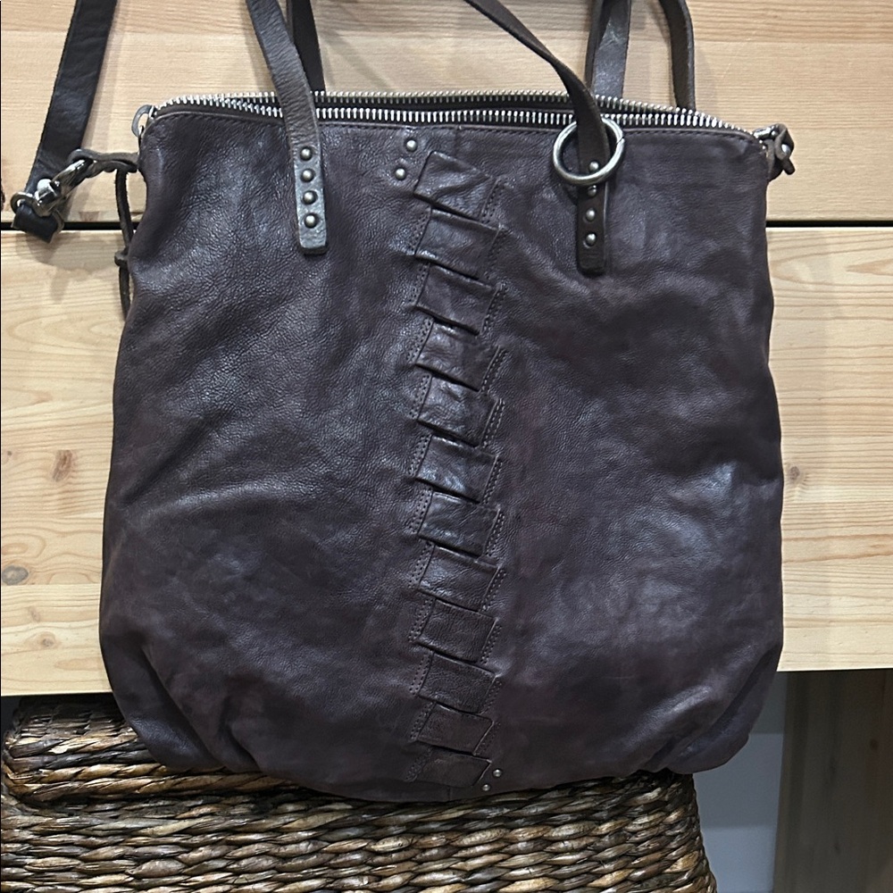 Elegant Plum Leather Tote Bag